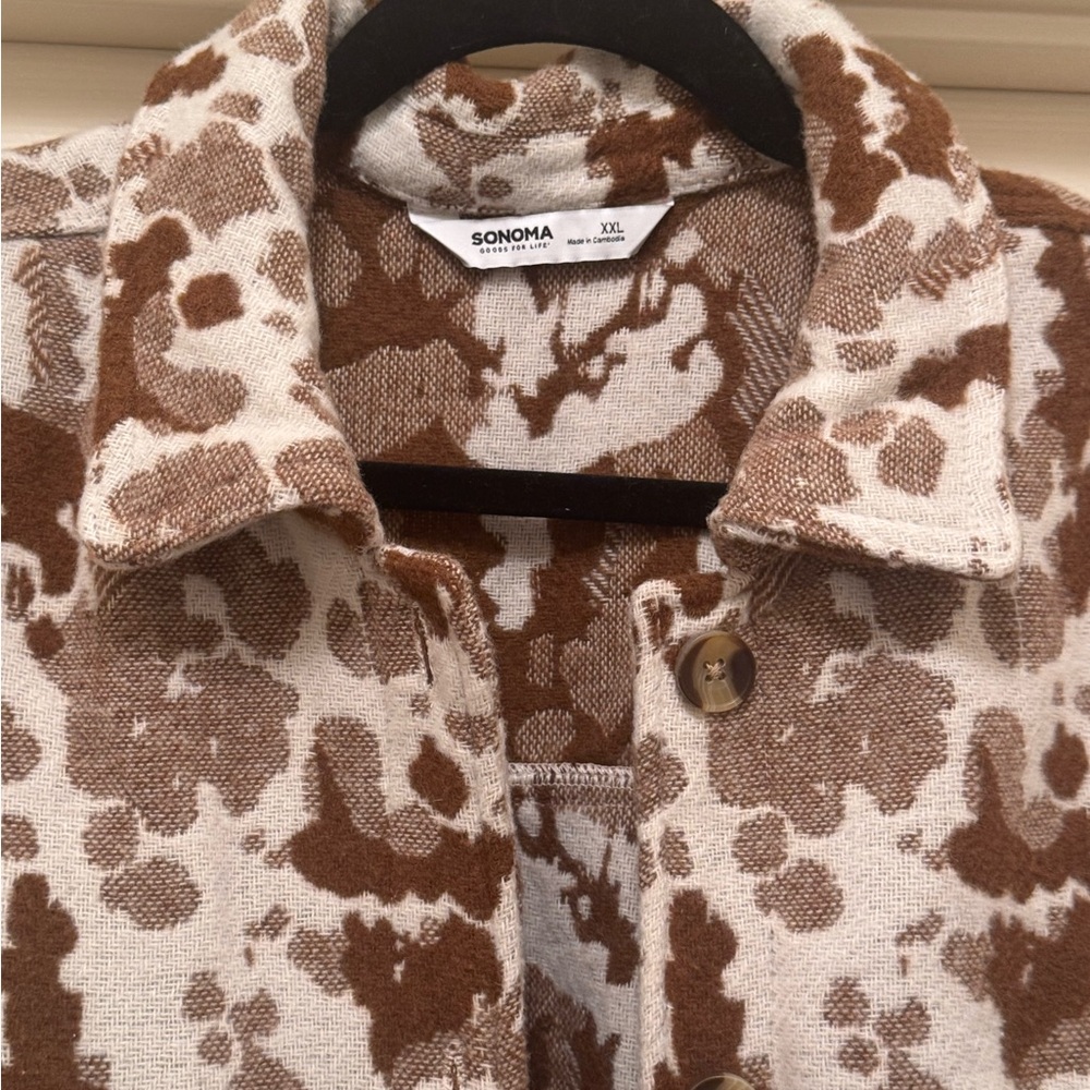 Like New Women’s Sonoma Cow Print Jacket Size XXL - Picture 5 of 6